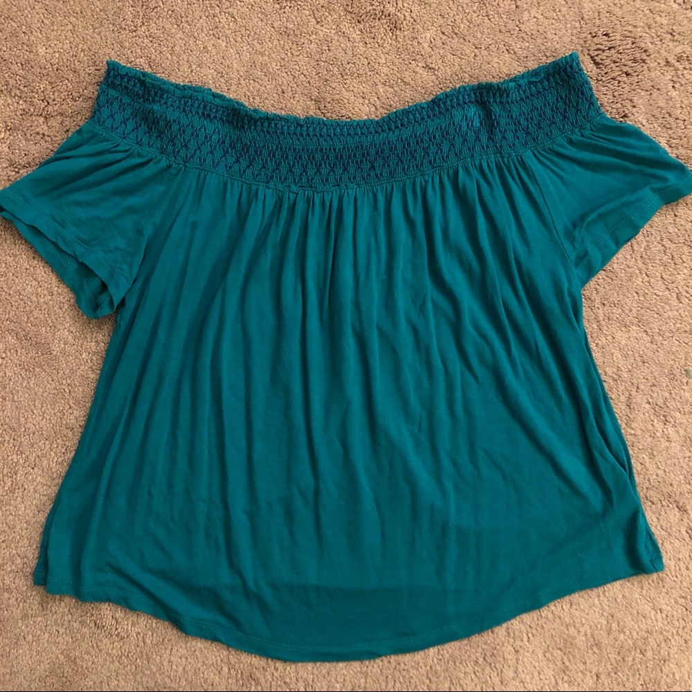 Old Navy off shoulder teal shirt
